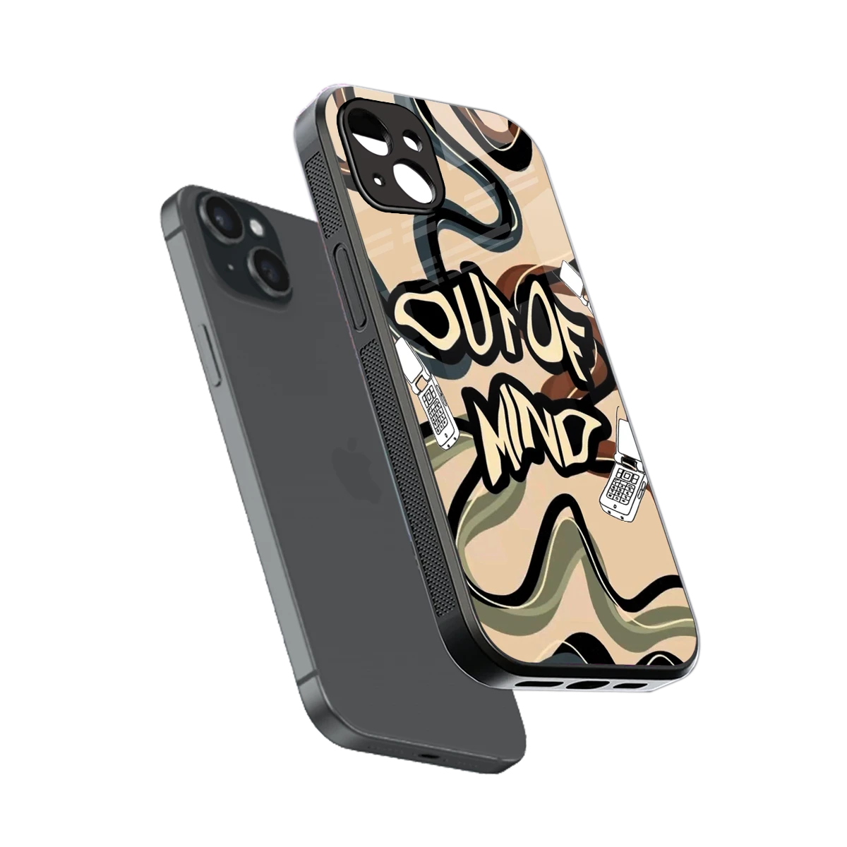 Outta Mind sleek iphone 15 plus cover with tempered glass back and TPU edges