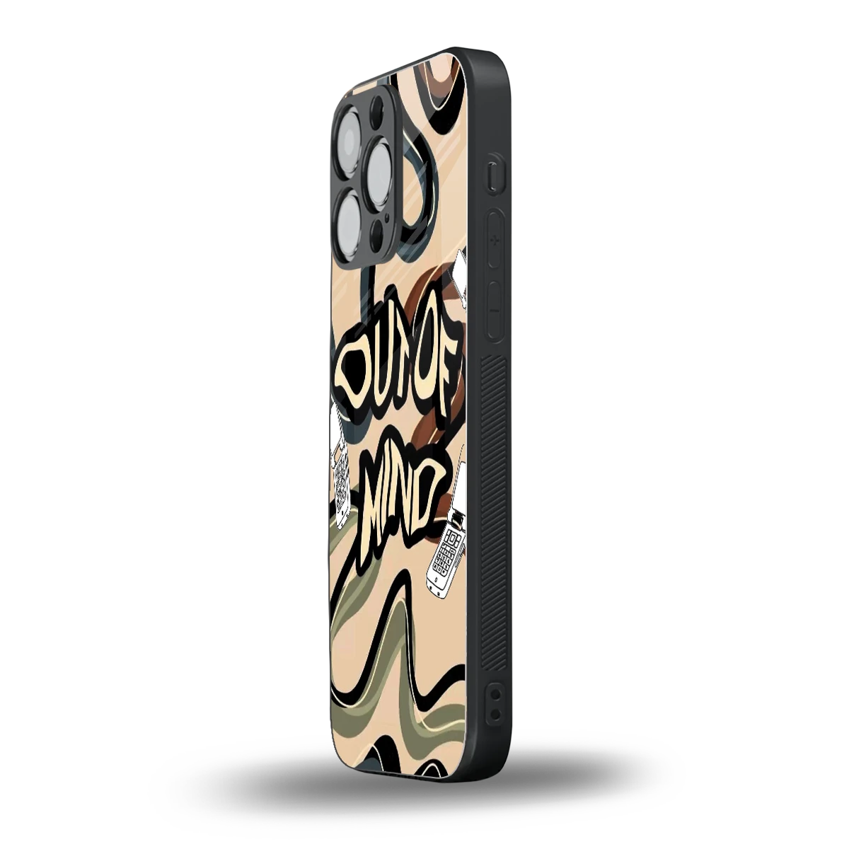 Outta Mind iphone 15 pro max mobile cover | shockproof glass phone case