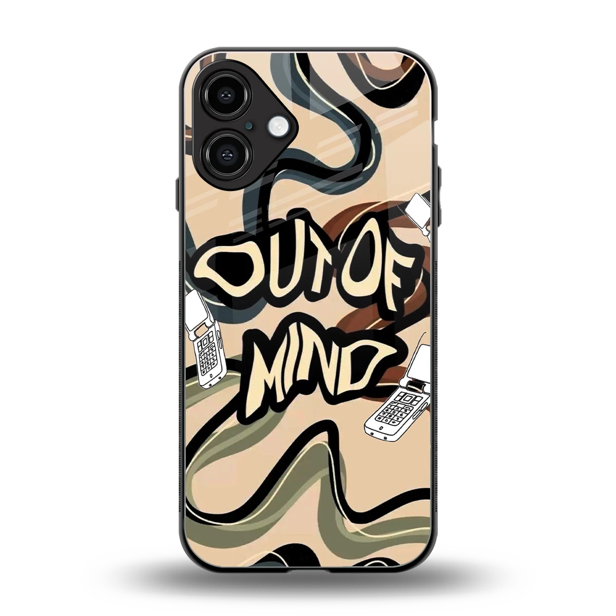Outta Mind back phone cover | glass case for iphone 16 plus