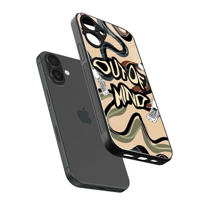 Outta Mind sleek iphone 16 plus cover with tempered glass back and TPU edges