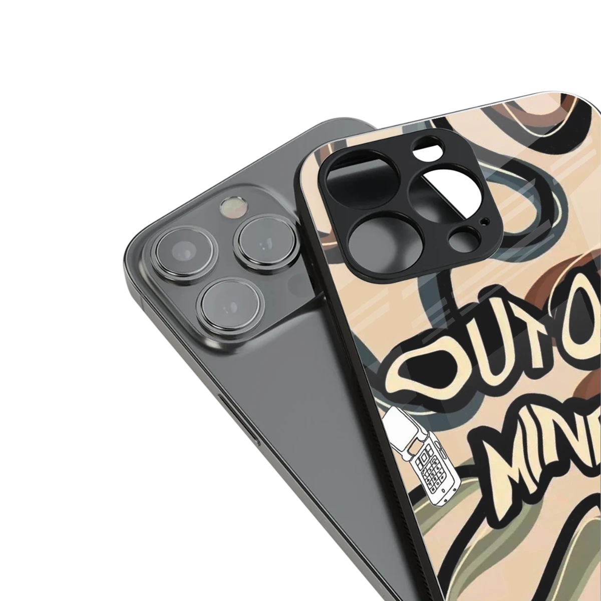 Outta Mind stylish phone case for iphone 13 pro | glossy glass and slim fit