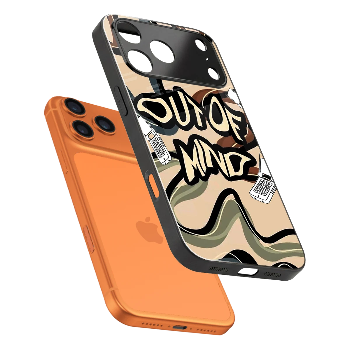 Outta Mind sleek iphone 17 pro cover with tempered glass back and TPU edges