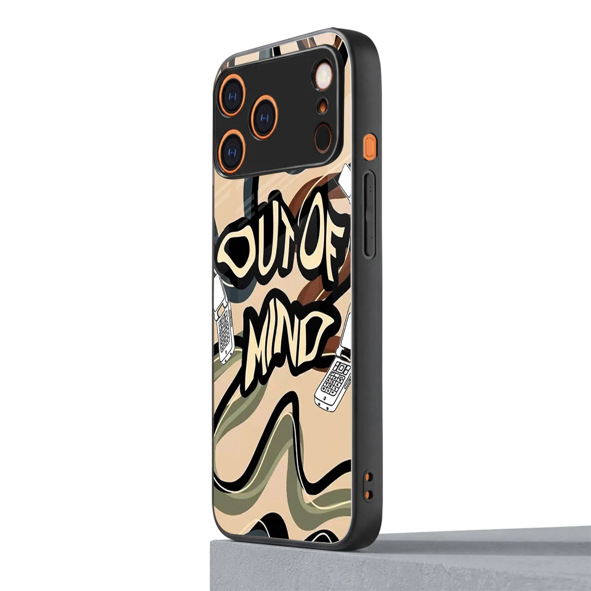 Outta Mind iphone 17 pro mobile cover | shockproof glass phone case