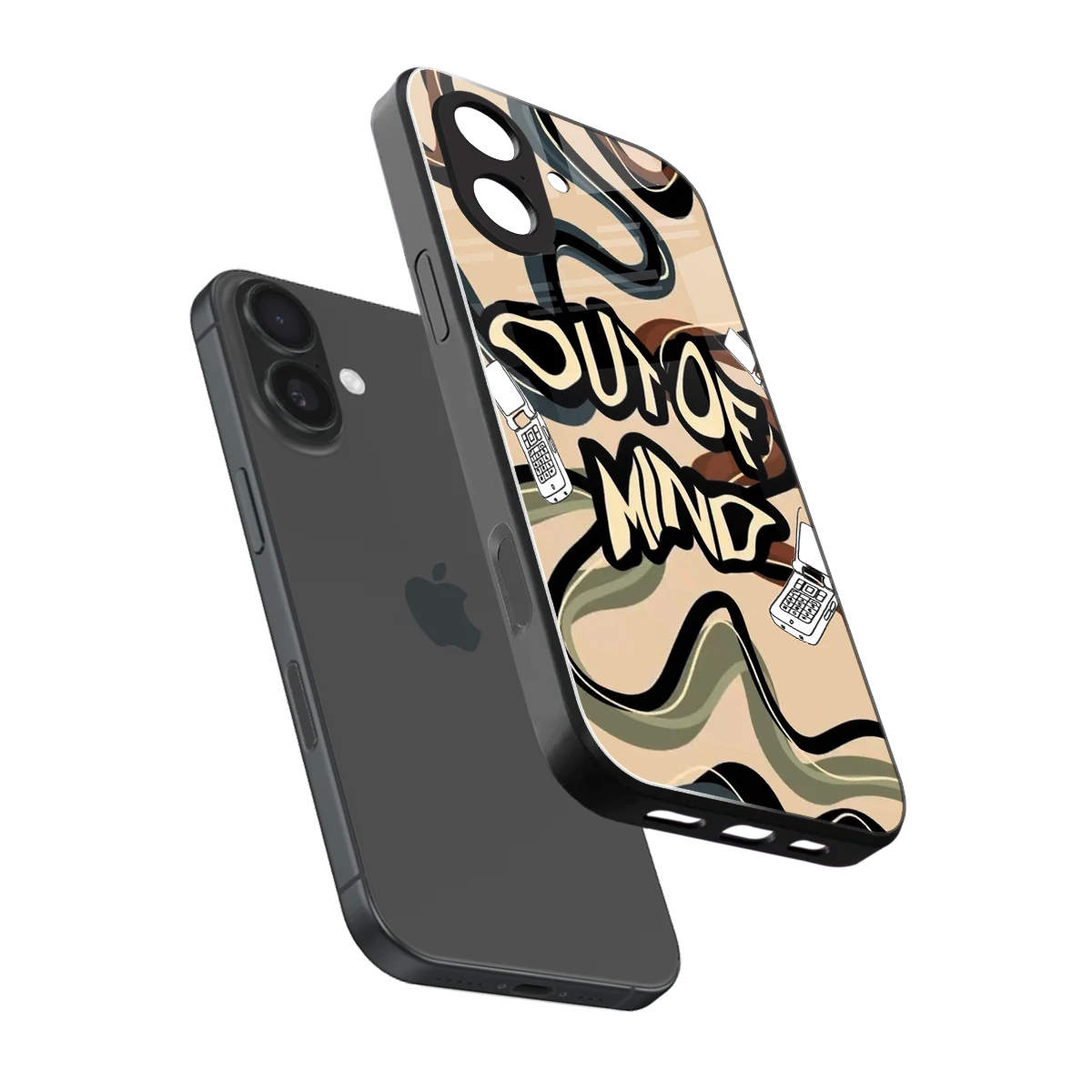 Outta Mind sleek iphone 17 cover with tempered glass back and TPU edges
