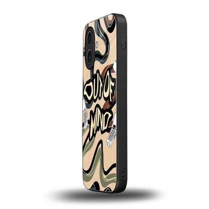Outta Mind iphone 17 mobile cover | shockproof glass phone case