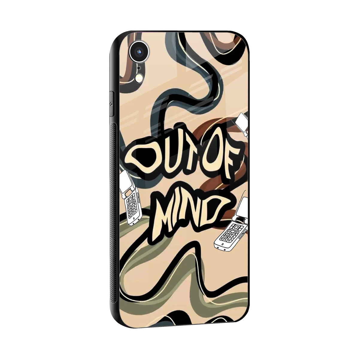 Outta Mind sleek iphone xr cover with tempered glass back and TPU edges