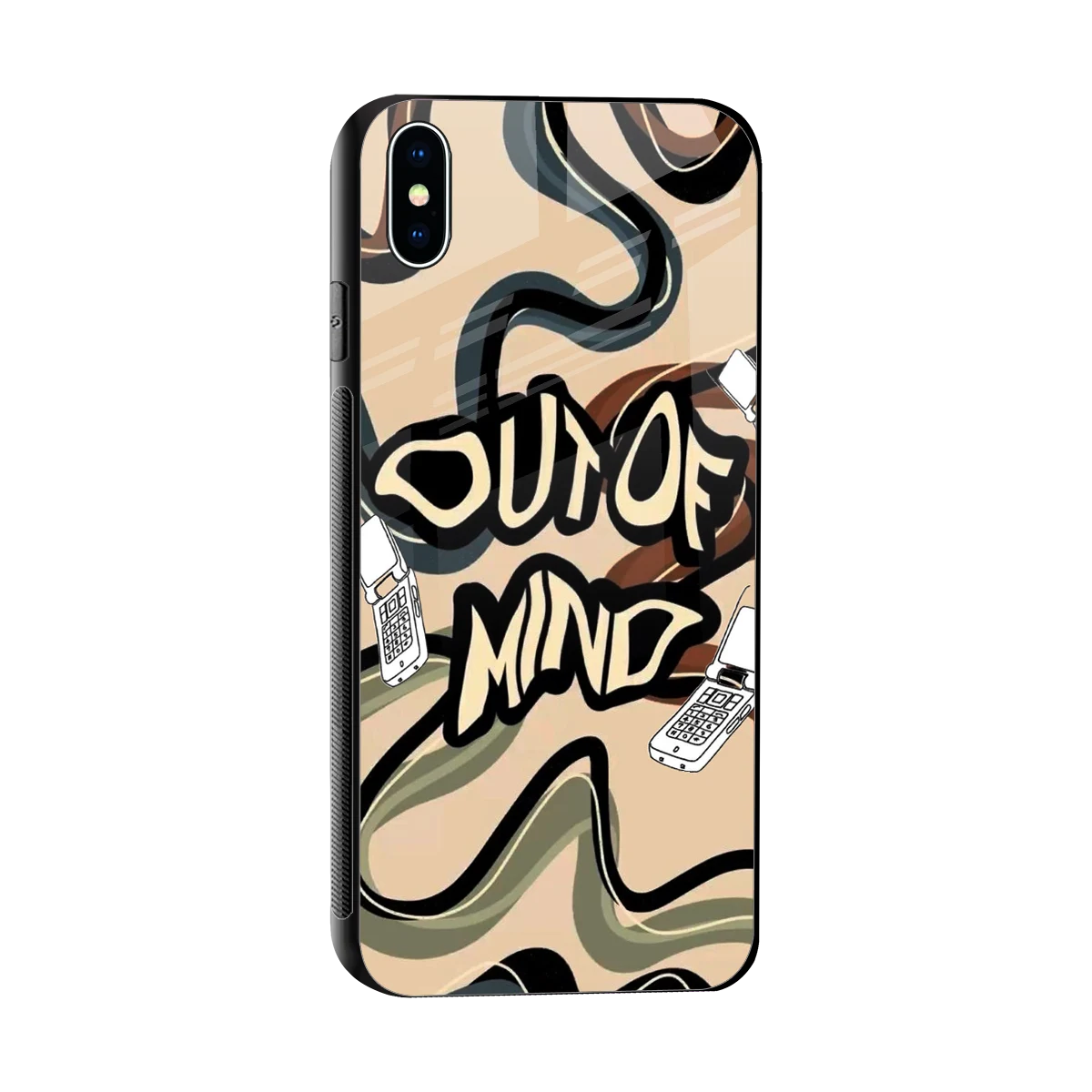 Outta Mind sleek iphone xs max cover with tempered glass back and TPU edges