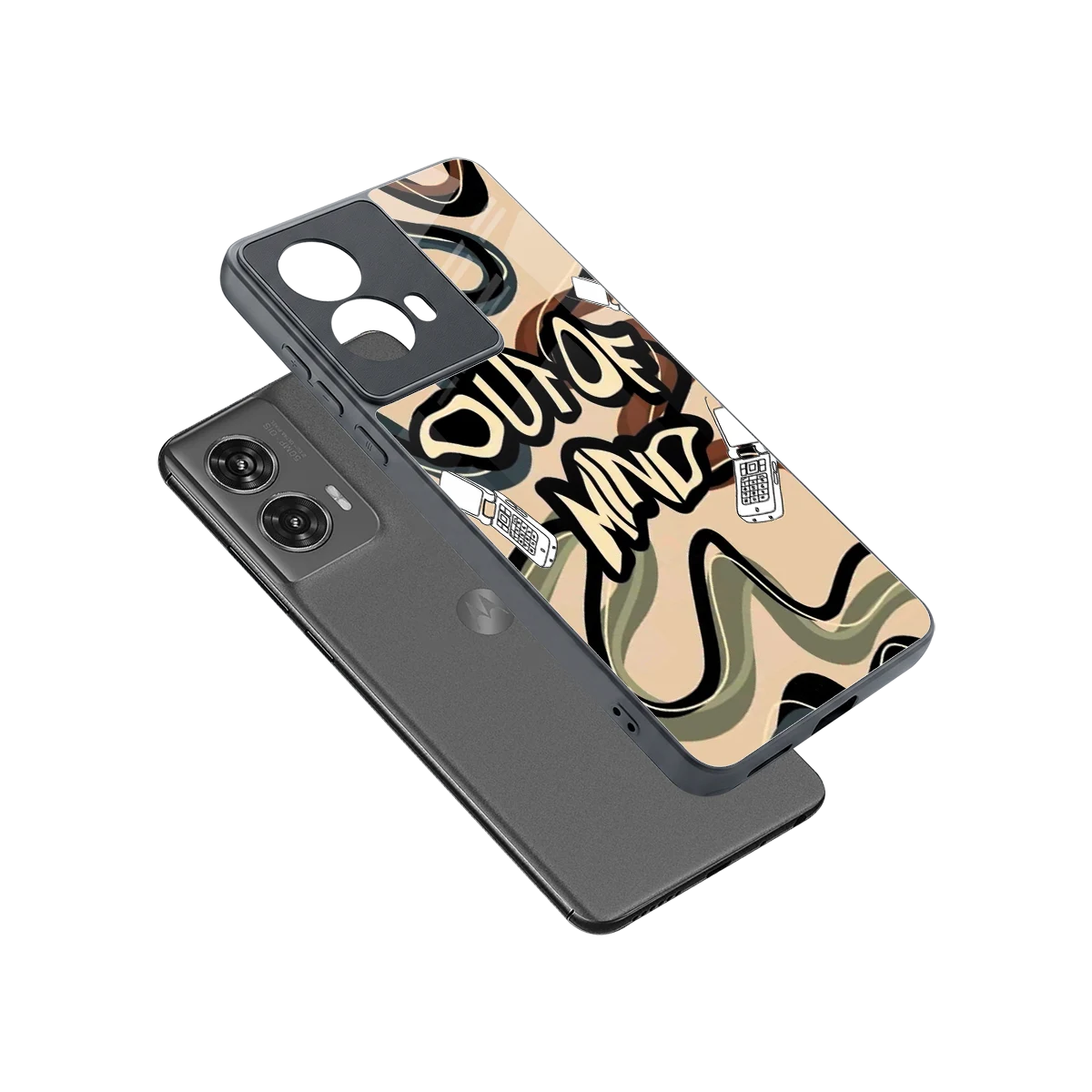 Outta Mind sleek motorola edge 50 fusion cover with tempered glass back and TPU edges