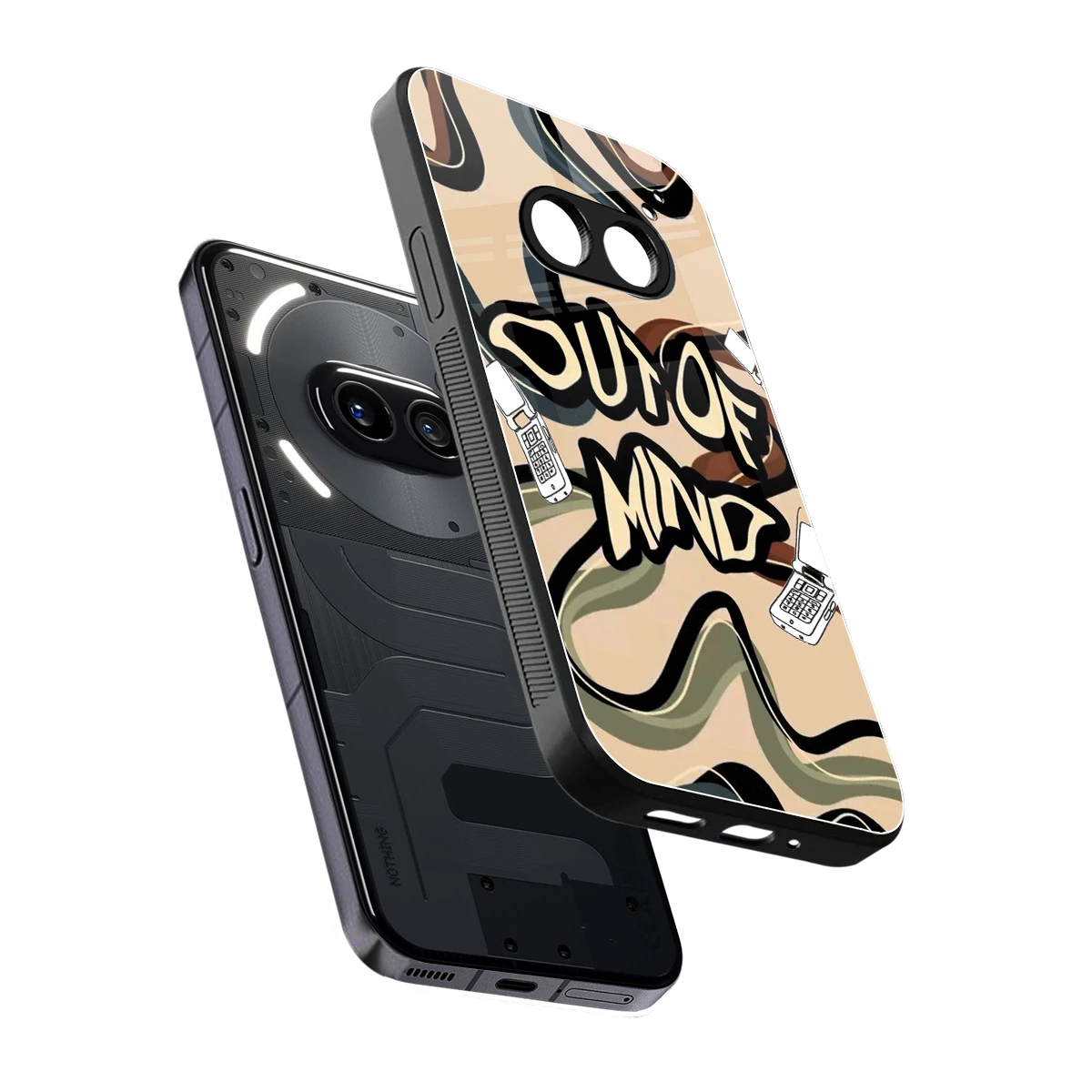 Outta Mind sleek nothing phone 2a cover with tempered glass back and TPU edges