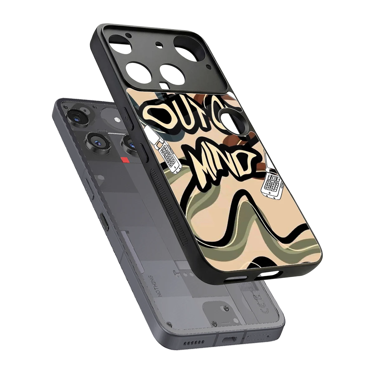 Outta Mind sleek nothing phone 3 cover with tempered glass back and TPU edges
