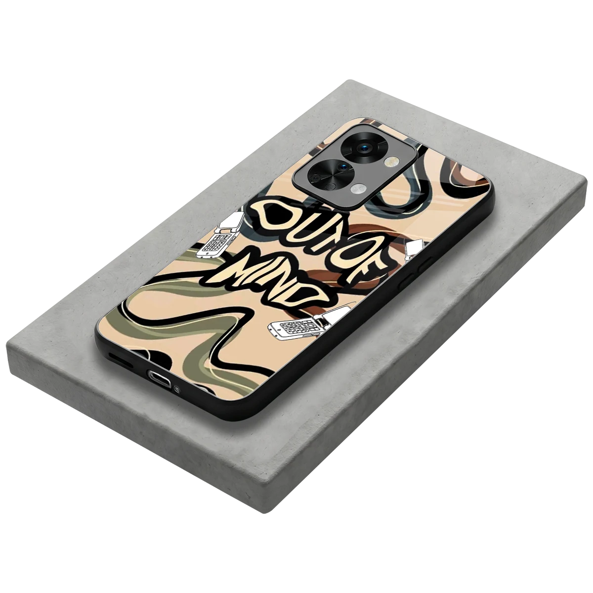 Outta Mind stylish phone case for oneplus nord 2t | glossy glass and slim fit