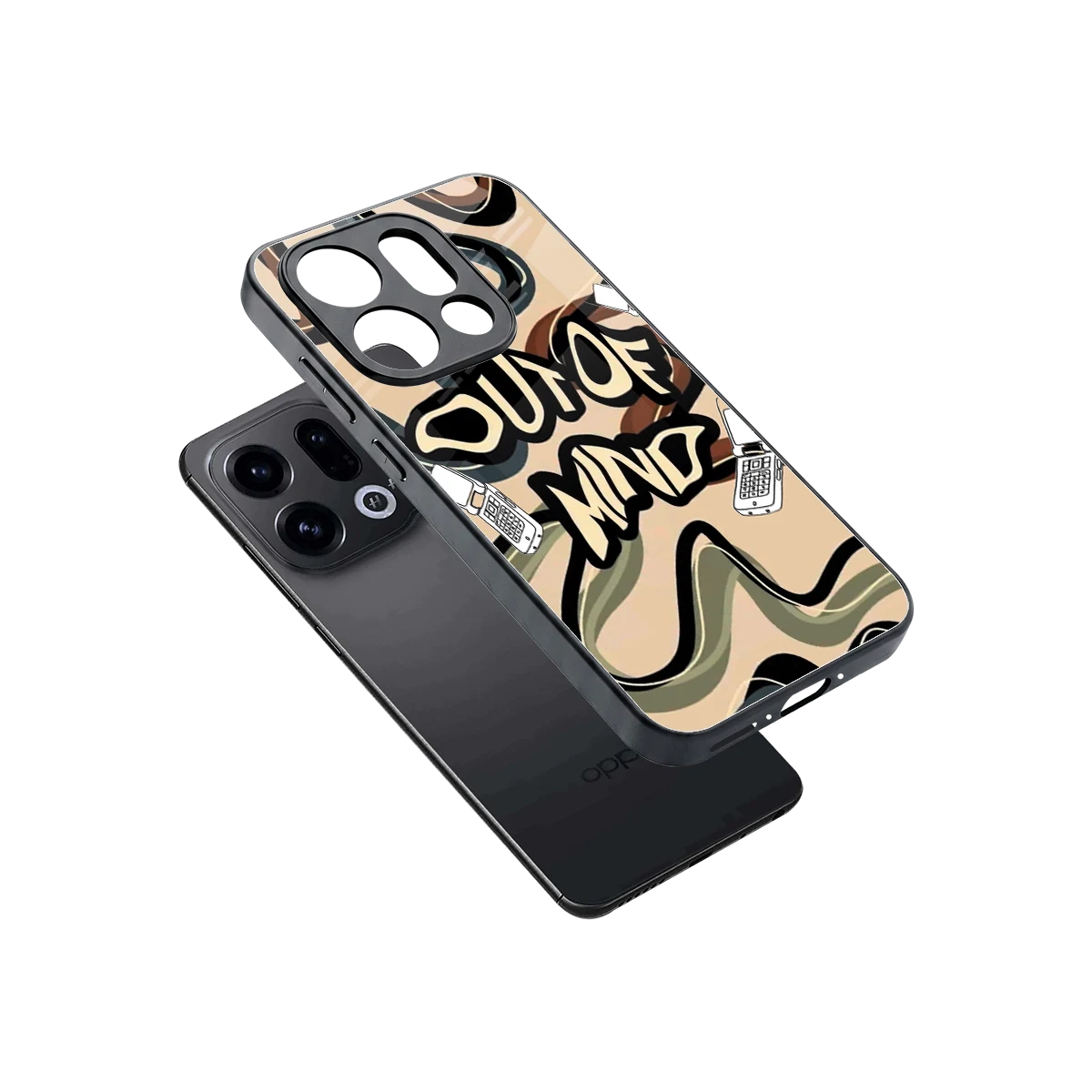 Outta Mind sleek oppo find x9 cover with tempered glass back and TPU edges