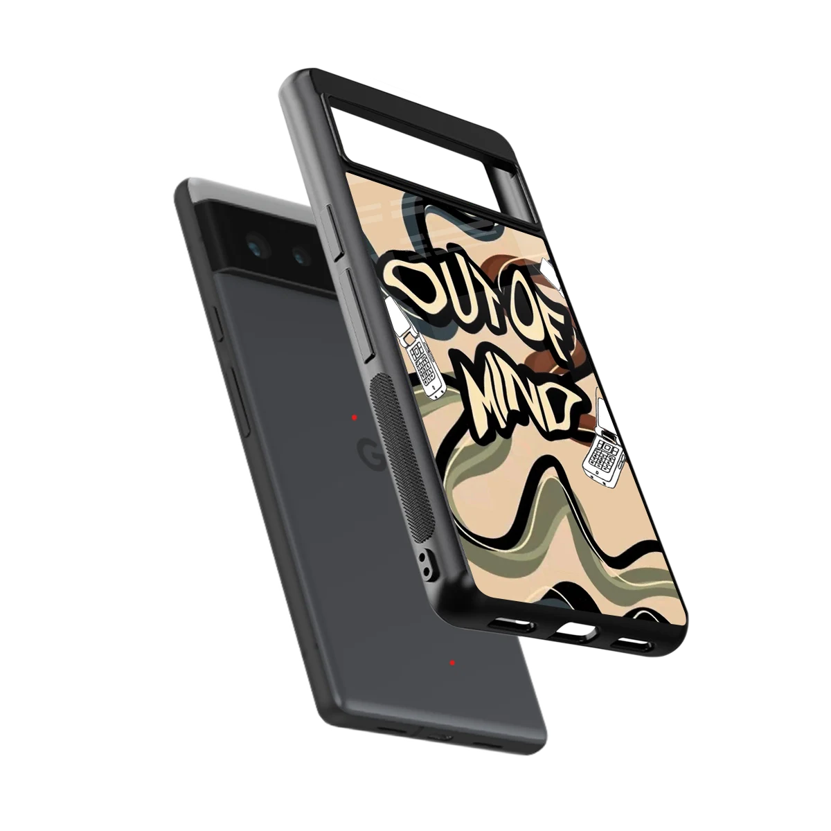 Outta Mind sleek google pixel 6a cover with tempered glass back and TPU edges