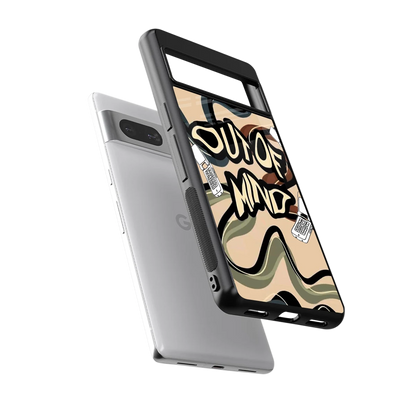 Outta Mind sleek google pixel 7 cover with tempered glass back and TPU edges