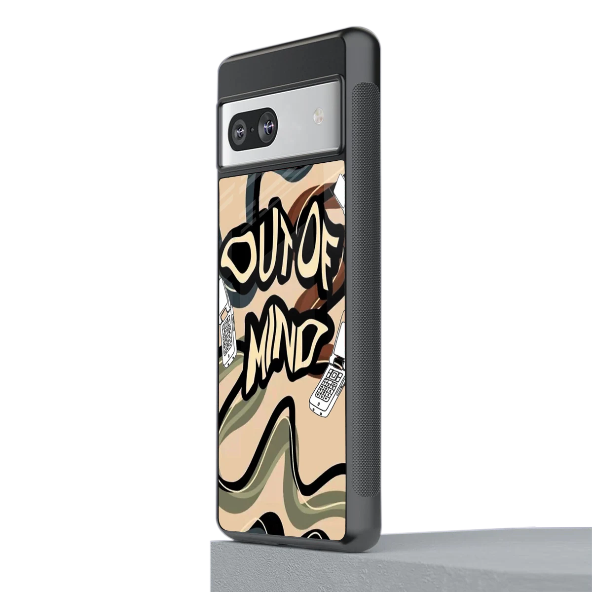 Outta Mind stylish phone case for google pixel 7a | glossy glass and slim fit