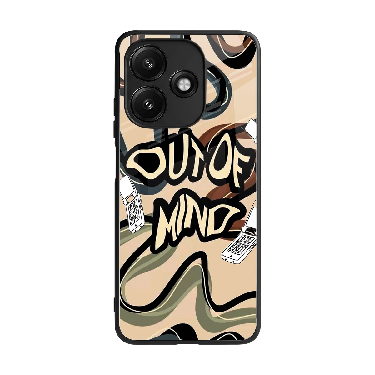 Outta Mind back phone cover | glass case for redmi 12 5g