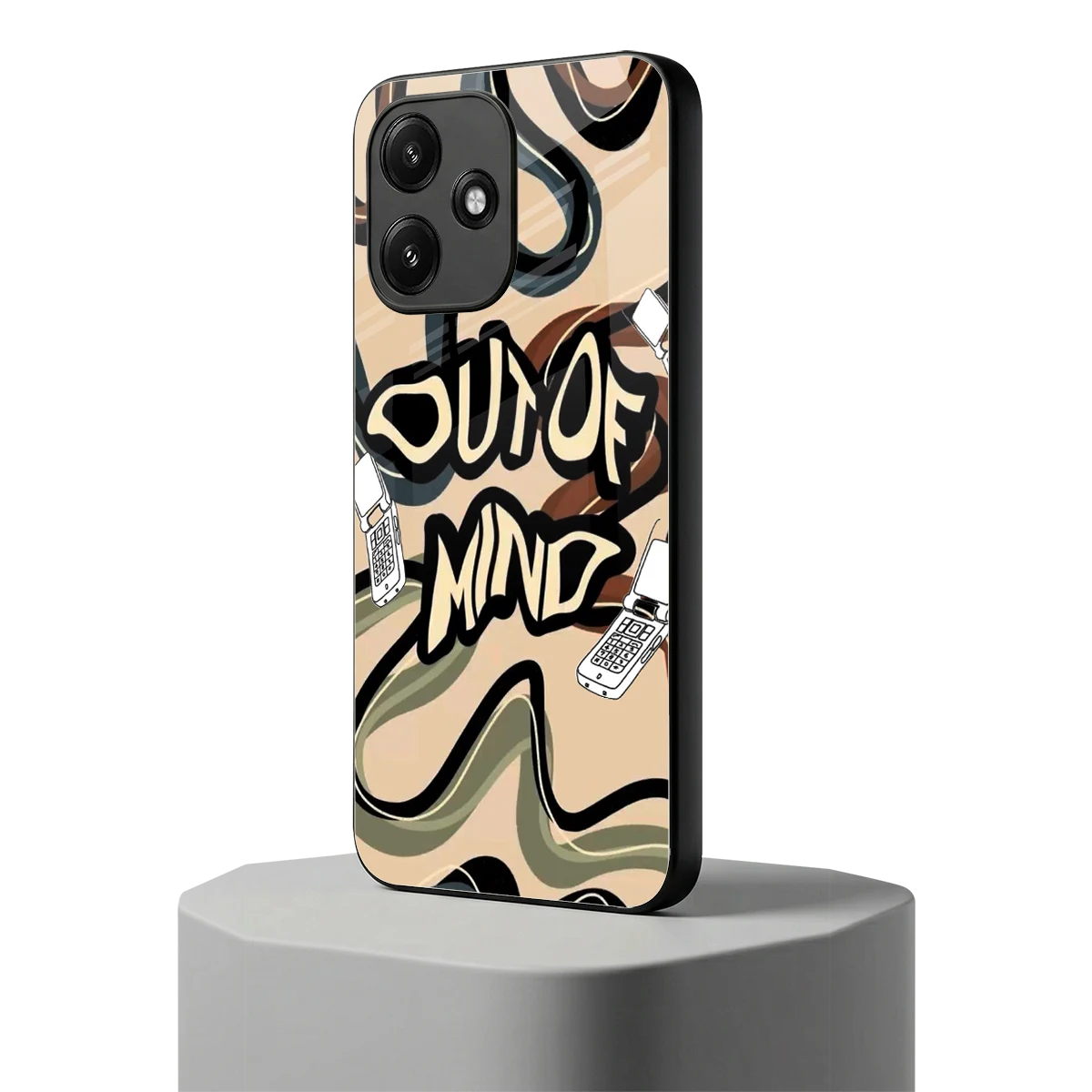 Outta Mind redmi 12 5g mobile cover | shockproof glass phone case