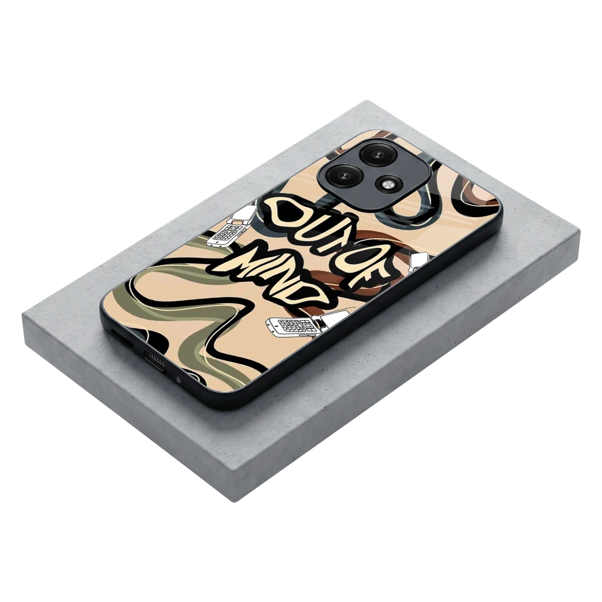 Outta Mind stylish phone case for redmi 12 5g | glossy glass and slim fit