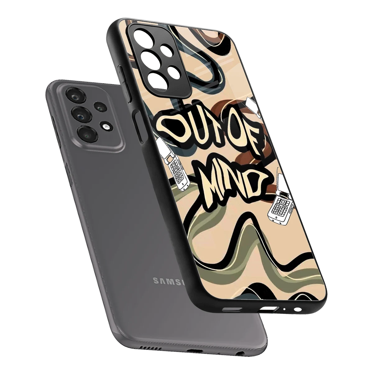 Outta Mind sleek samsung galaxy a23 cover with tempered glass back and TPU edges