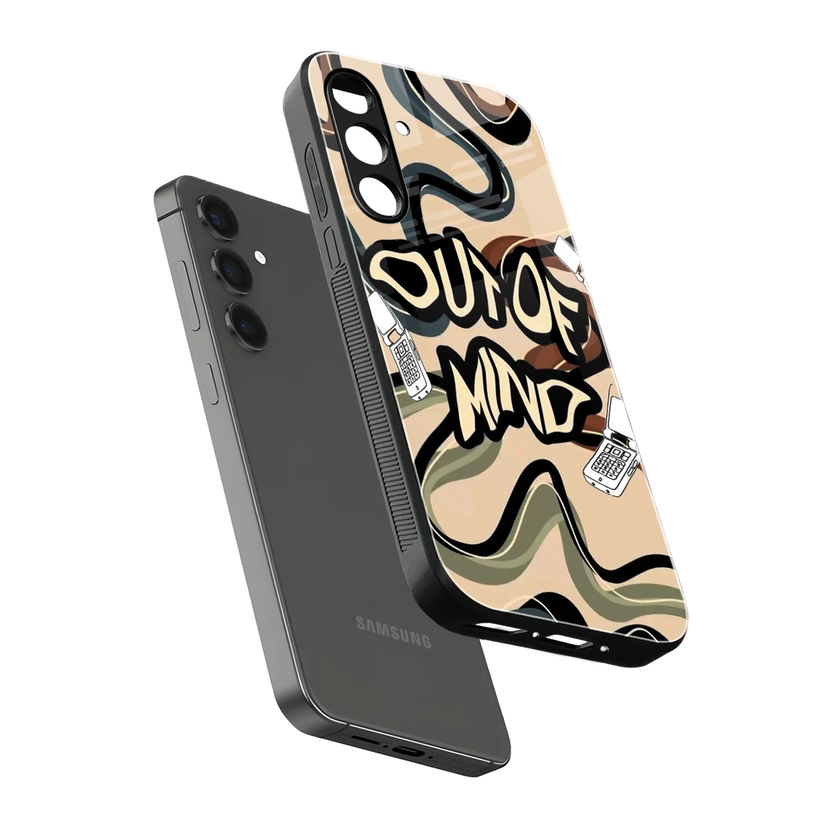 Outta Mind sleek samsung galaxy a14 5g cover with tempered glass back and TPU edges