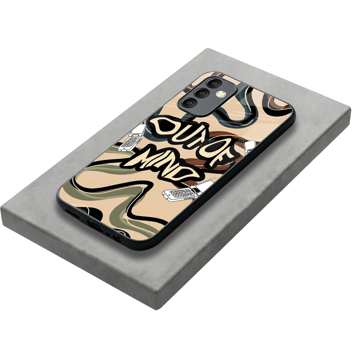 Outta Mind stylish phone case for samsung galaxy m14 5g | glossy glass and slim fit