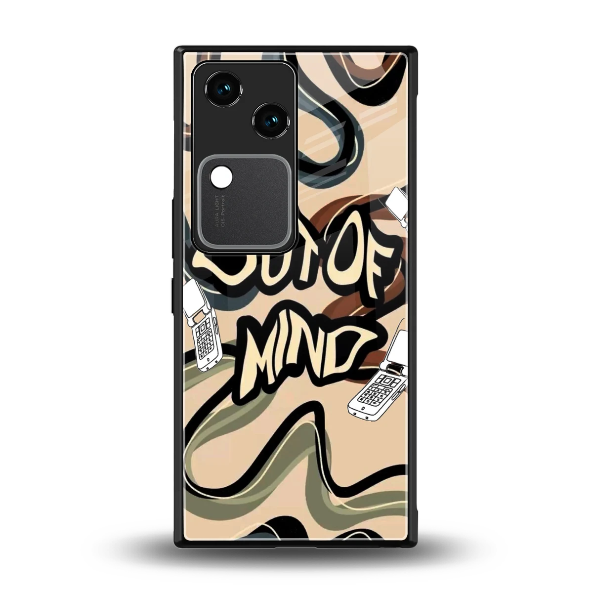 Outta Mind back phone cover | glass case for vivo v30
