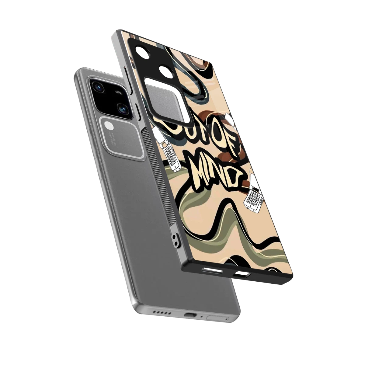 Outta Mind sleek vivo v30 cover with tempered glass back and TPU edges