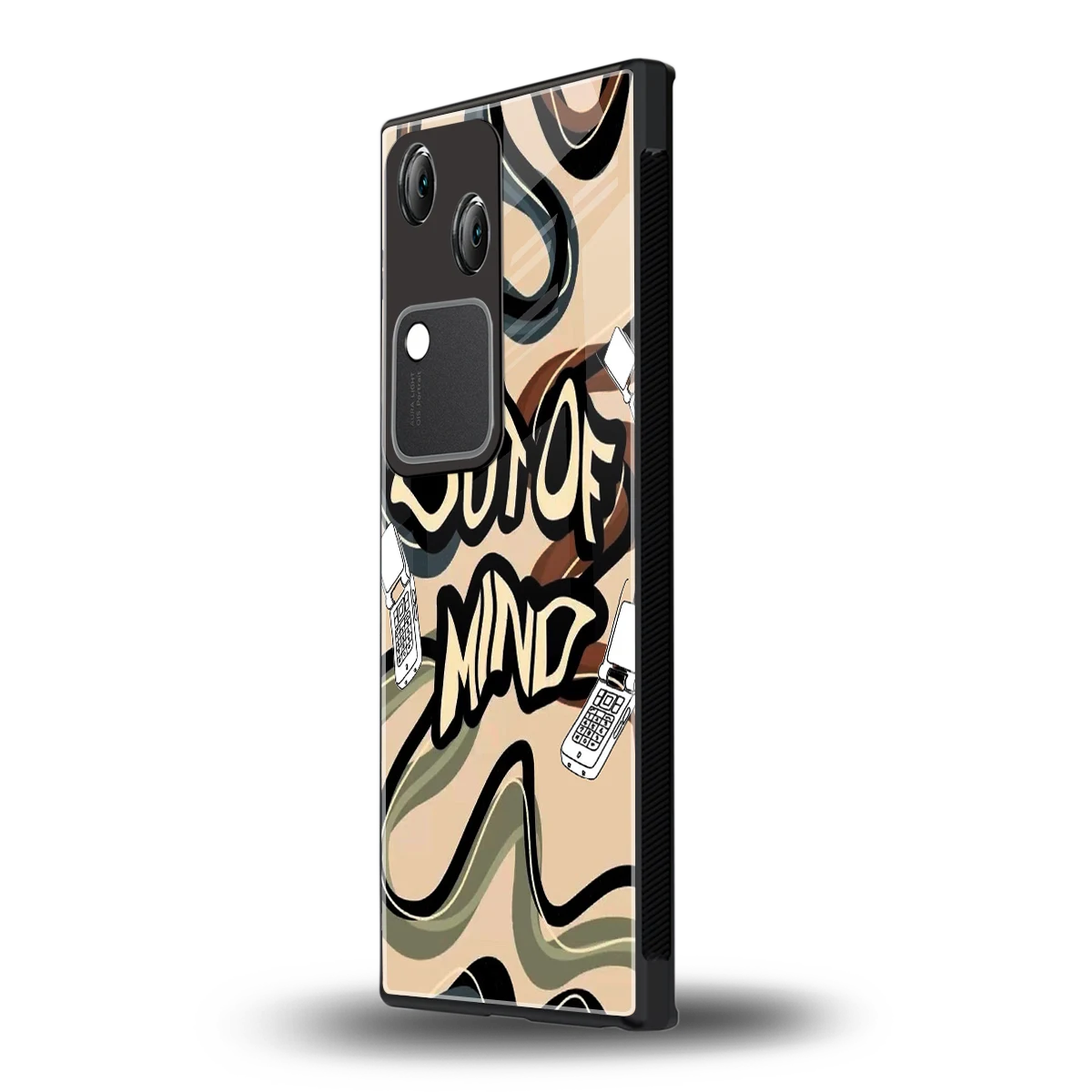 Outta Mind vivo v30 mobile cover | shockproof glass phone case