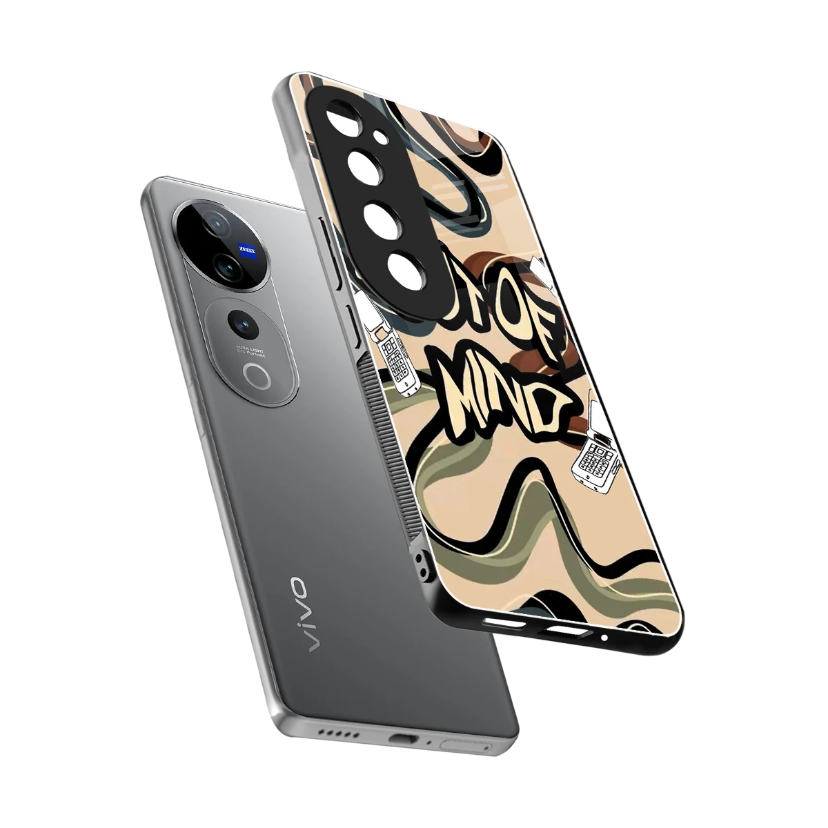 Outta Mind sleek vivo v40 pro cover with tempered glass back and TPU edges