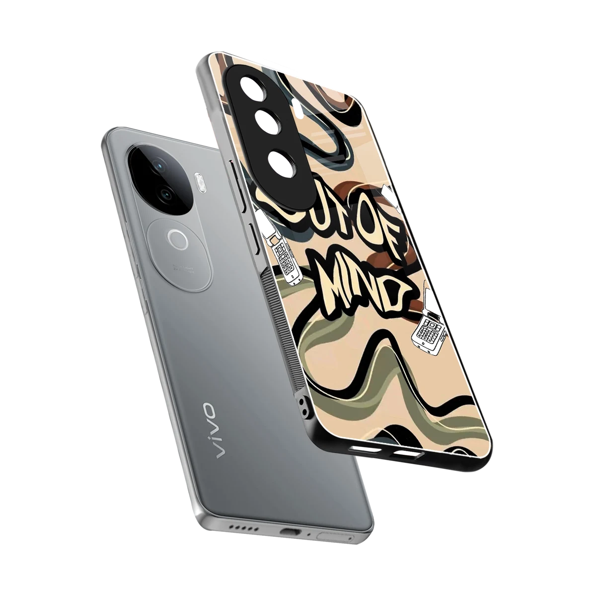 Outta Mind sleek vivo v40e cover with tempered glass back and TPU edges