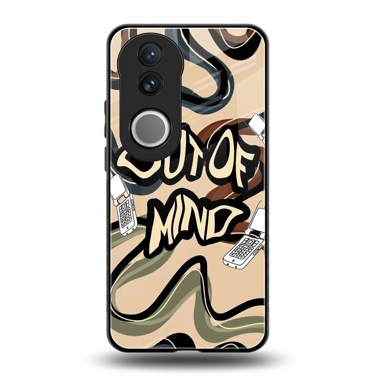 Outta Mind back phone cover | glass case for vivo v50