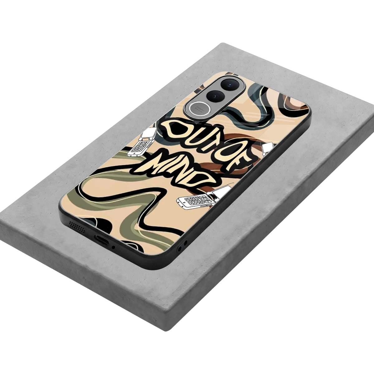 Outta Mind stylish phone case for vivo v70 fe | glossy glass and slim fit