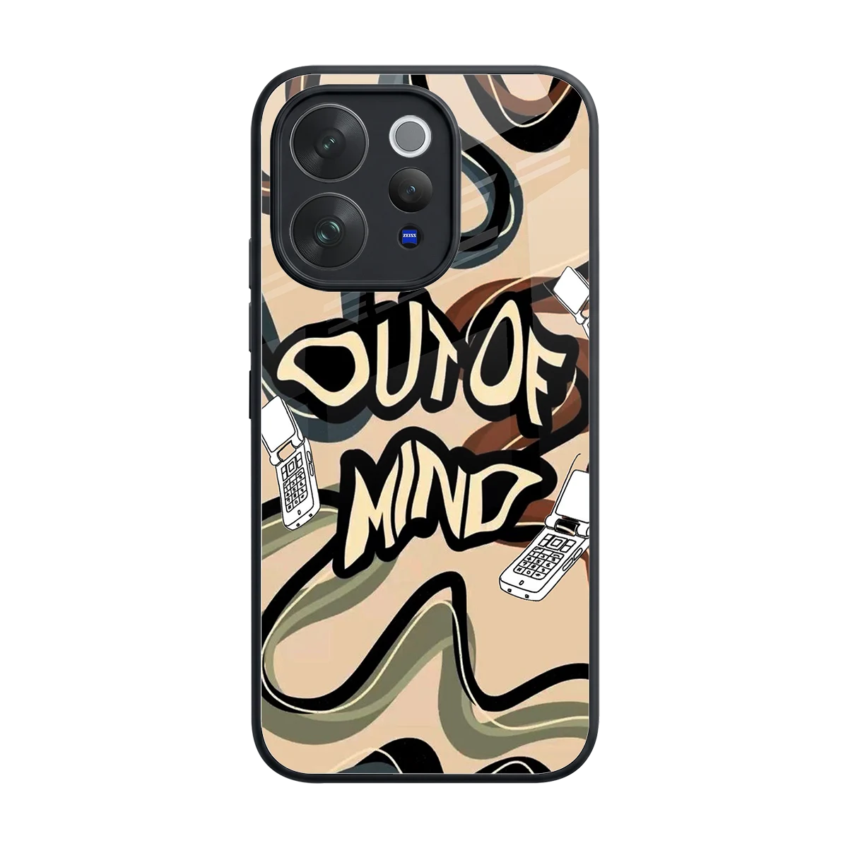 Outta Mind back phone cover | glass case for vivo v70 elite