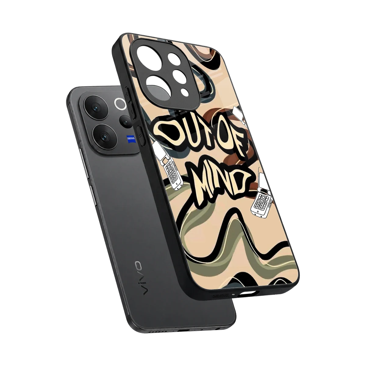 Outta Mind sleek vivo v70 elite cover with tempered glass back and TPU edges