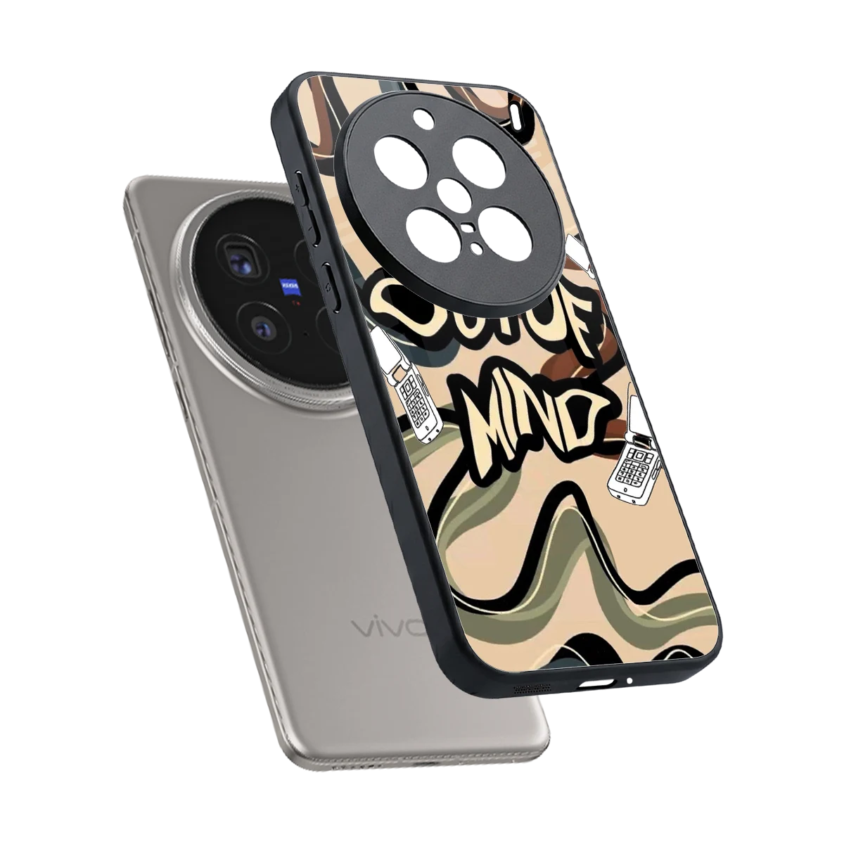 Outta Mind sleek vivo x200 pro cover with tempered glass back and TPU edges