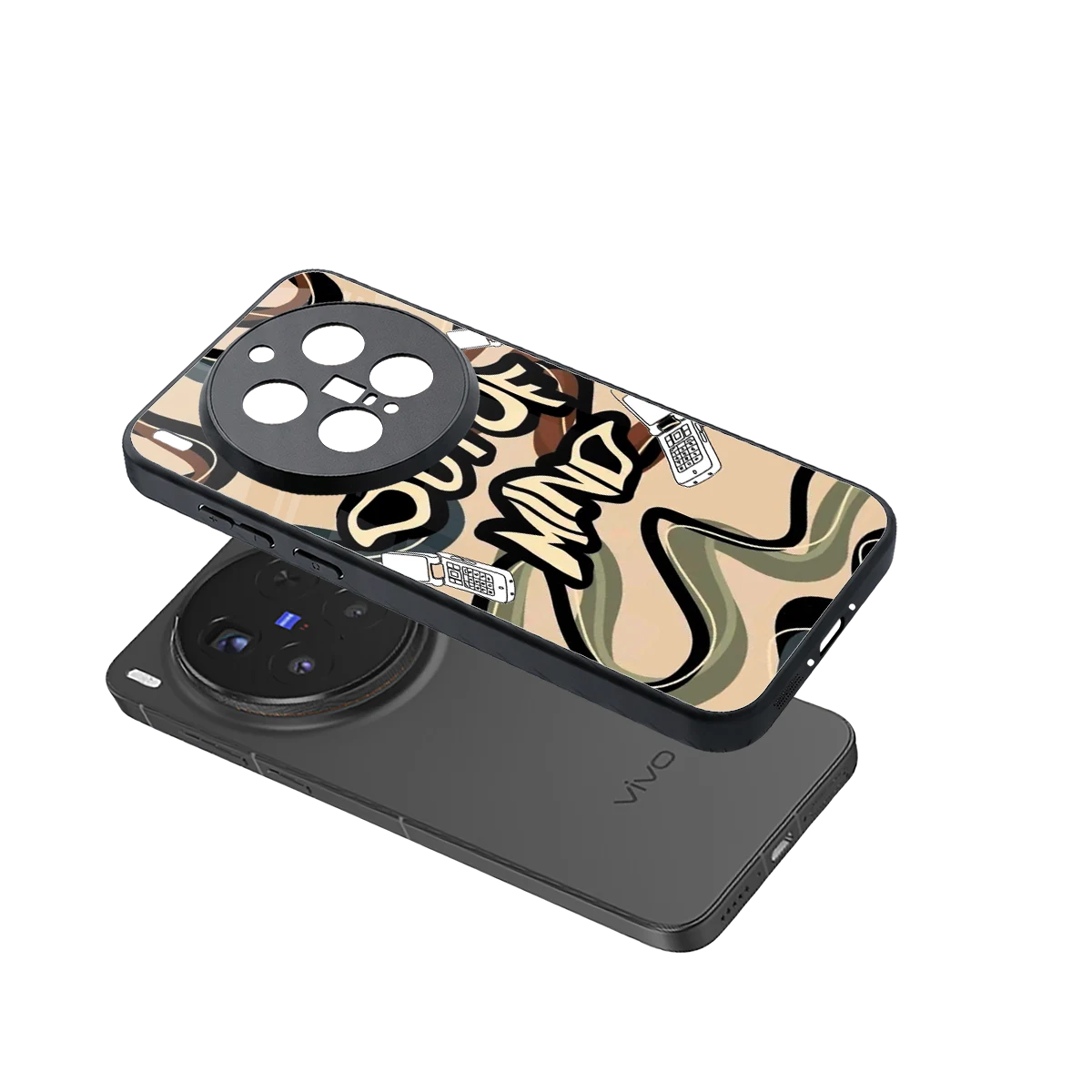 Outta Mind sleek vivo x300 pro cover with tempered glass back and TPU edges