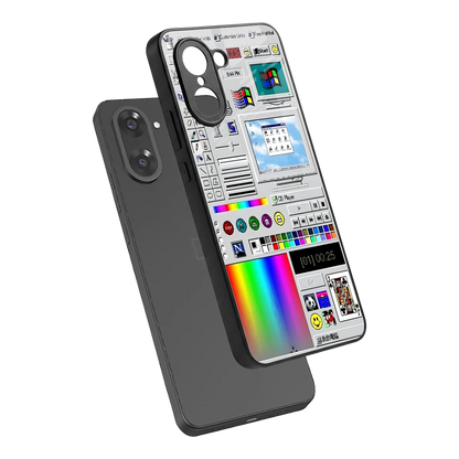 Paint Retro sleek oneplus nord ce5 5g cover with tempered glass back and TPU edges