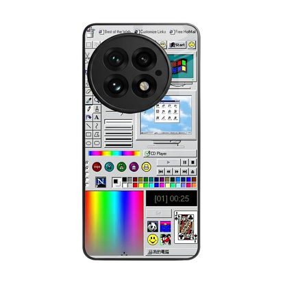 Paint Retro back phone cover | glass case for oneplus 13