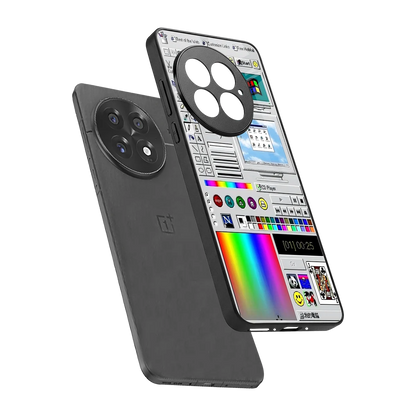 Paint Retro sleek oneplus 13 cover with tempered glass back and TPU edges