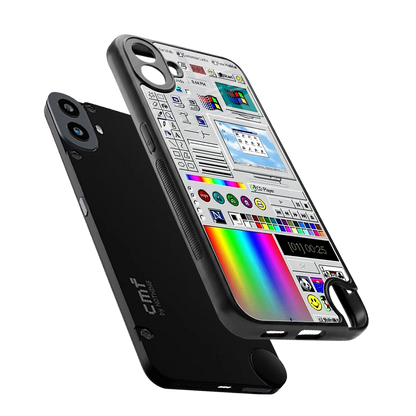 Paint Retro sleek cmf nothing phone 1 cover with tempered glass back and TPU edges