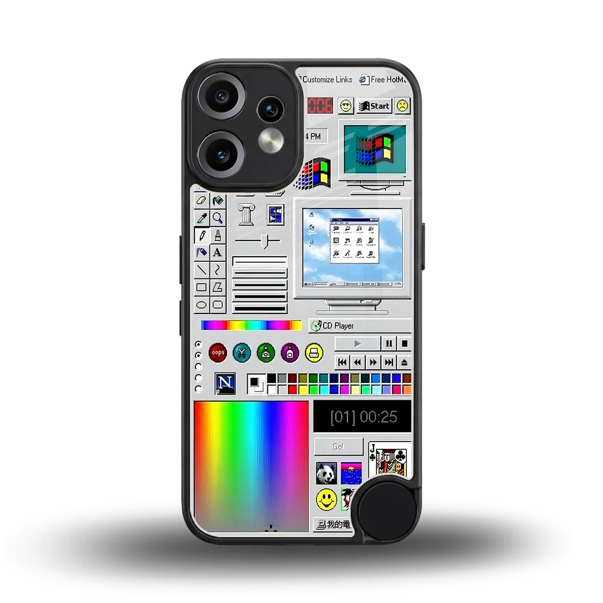 Paint Retro back phone cover | glass case for cmf nothing phone 2 pro