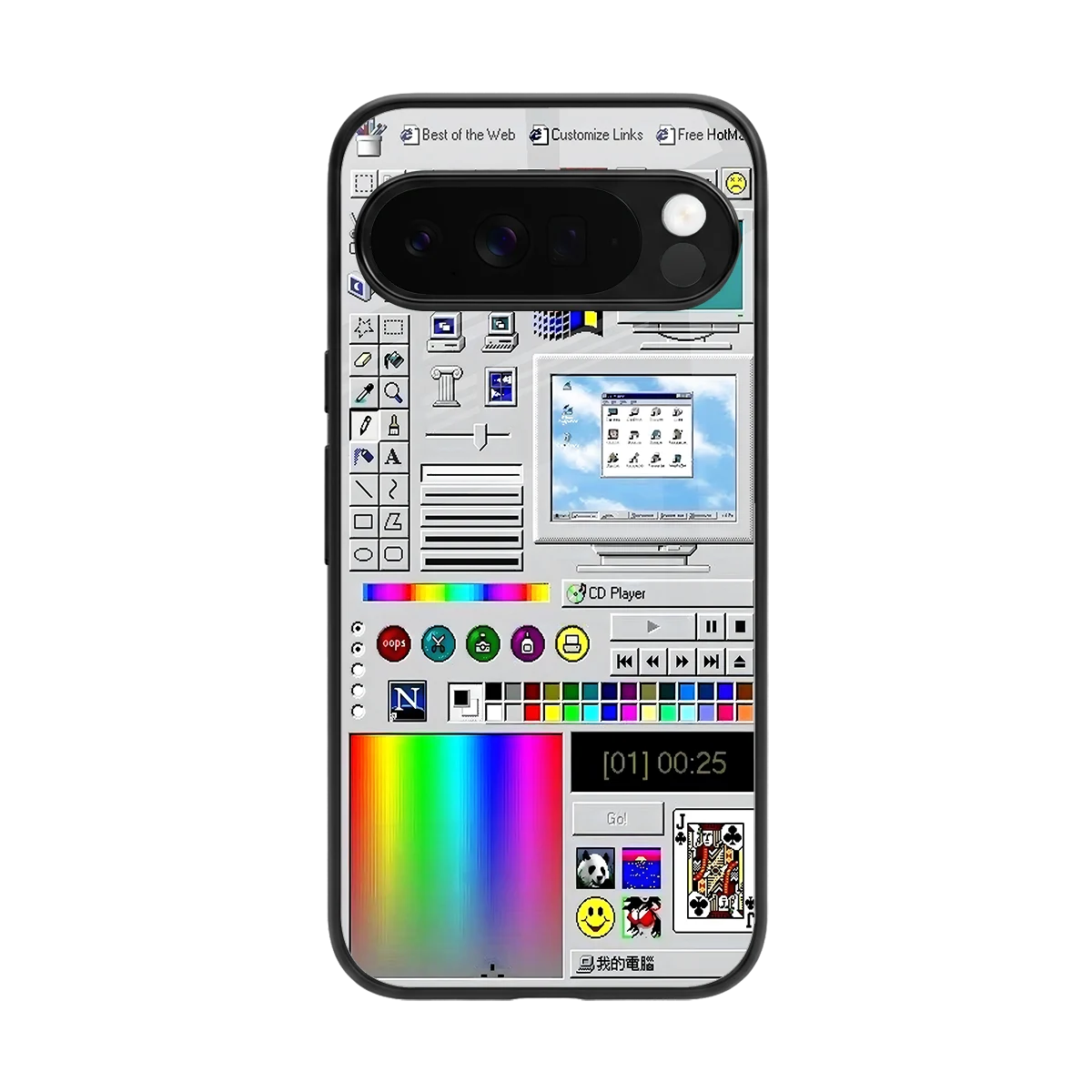 Paint Retro back phone cover | glass case for google pixel 10 pro xl