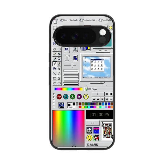 Paint Retro back phone cover | glass case for google pixel 10 pro xl