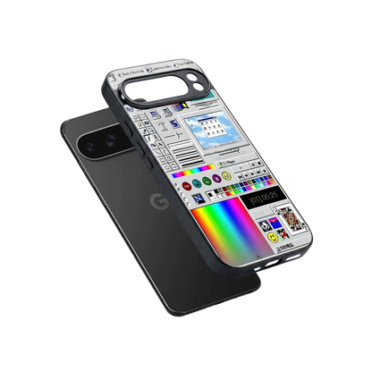 Paint Retro sleek google pixel 10 pro xl cover with tempered glass back and TPU edges