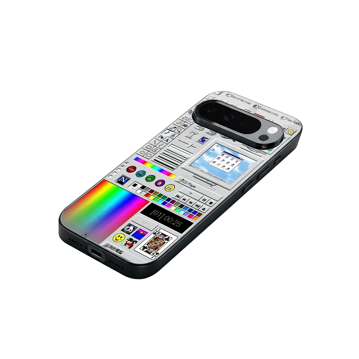 Paint Retro stylish phone case for google pixel 10 pro xl | glossy glass and slim fit