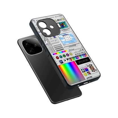 Paint Retro sleek iqoo neo 10r 5g cover with tempered glass back and TPU edges