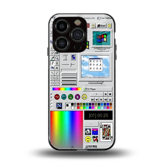 Paint Retro back phone cover | glass case for iphone 13 pro