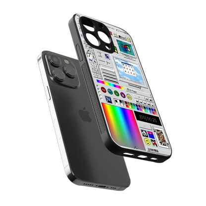Paint Retro sleek iphone 13 pro cover with tempered glass back and TPU edges