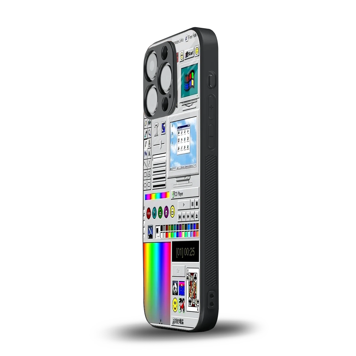 Paint Retro iphone 13 pro mobile cover | shockproof glass phone case