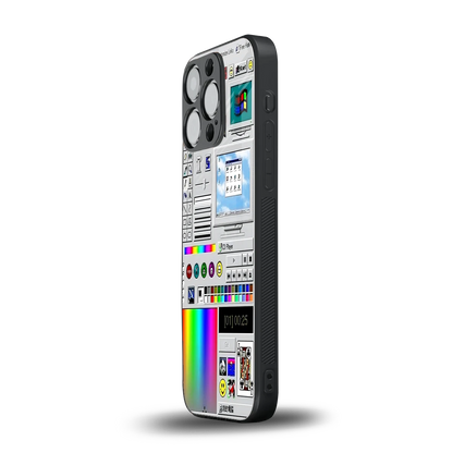 Paint Retro iphone 13 pro mobile cover | shockproof glass phone case